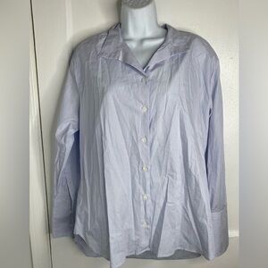 FRAME Nordstrom Blue & White Pinstripe Button Up Blouse. Small.